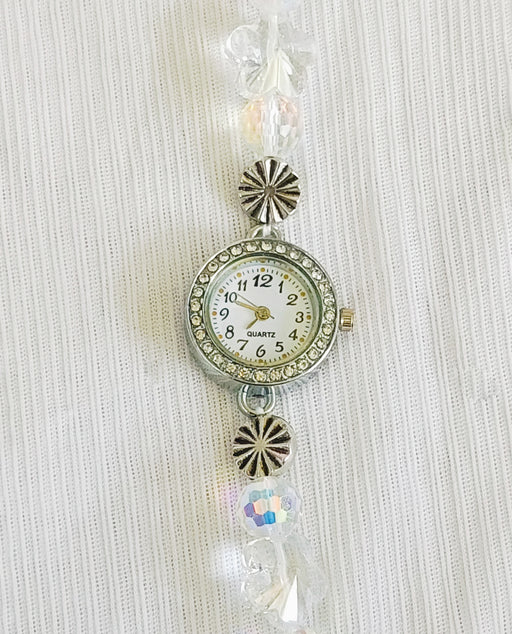 Elegant Crystal Beaded Bracelet Watch for Women & Girls | Stylish Quartz Analog Wristwatch | Party & Festive Wear