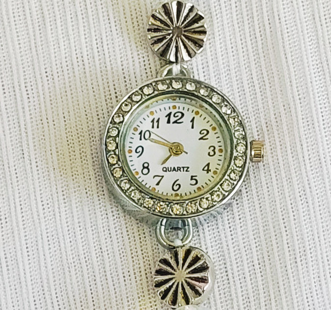 Elegant Crystal Beaded Bracelet Watch for Women & Girls | Stylish Quartz Analog Wristwatch | Party & Festive Wear